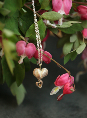 情人节礼物荷包牡丹锁骨项链