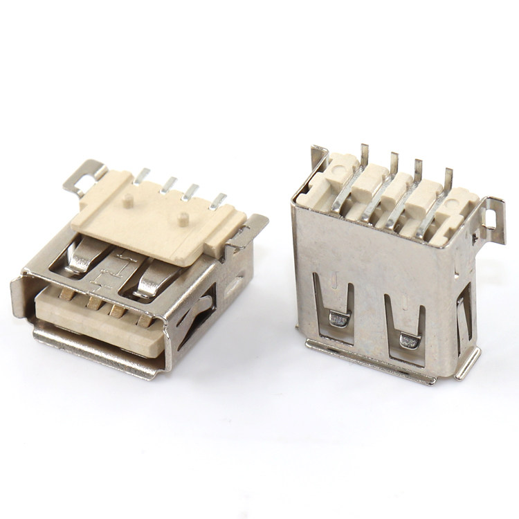 AF贴片无边 平口 USB母座 A型母座 全贴片 大4PIN【20只4元】_虎窝淘