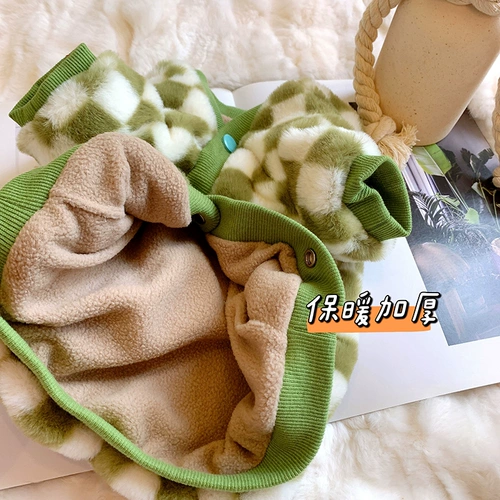 Зимний удерживающий тепло флисовый кардиган, шахматы, увеличенная толщина