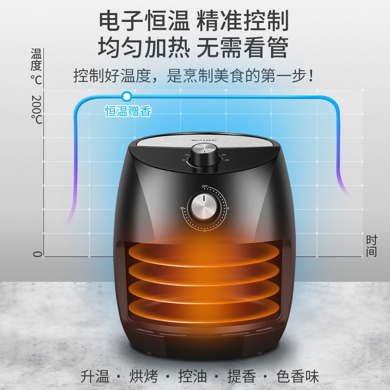 比依611新款特价家用陶瓷空气炸锅 比依空气炸锅