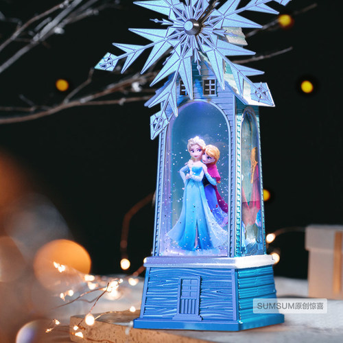 迪士尼冰雪奇缘爱莎安娜公主水晶球音乐盒八音盒生日礼物儿童女孩 - 图2
