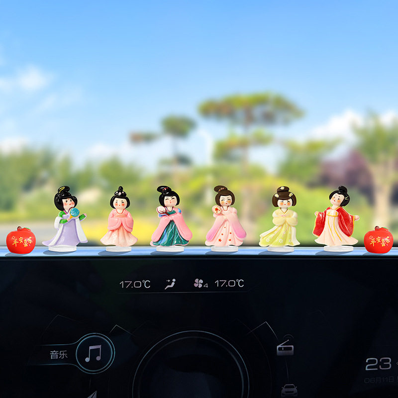2024国风汉服古装女孩萌趣汽车摆件电动车内饰品车载中控台装饰品,淘宝优惠券,粉丝福利购,淘宝优惠卷