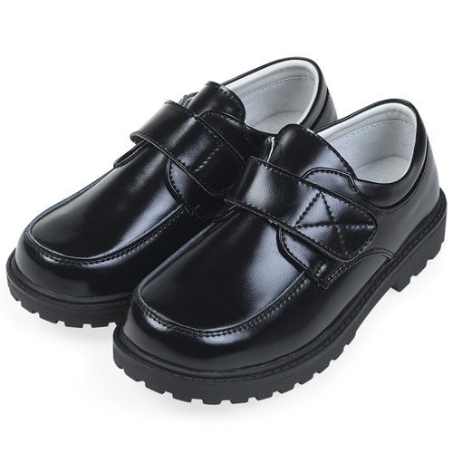 男童皮鞋黑色真皮英伦风春秋男孩学生演出鞋软底儿童小皮鞋郑童鞋 - 图3