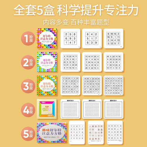 舒尔特方格专注力训练注意力训练卡教具孩子耐心神器小学生玩具 - 图2