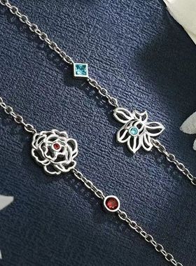 祖师手链ins联名小说动画周边 魏无羡蓝忘机银首饰品送好友礼物