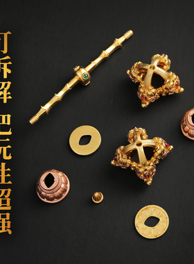 升级款大号五股魔蝎金刚杵手把件