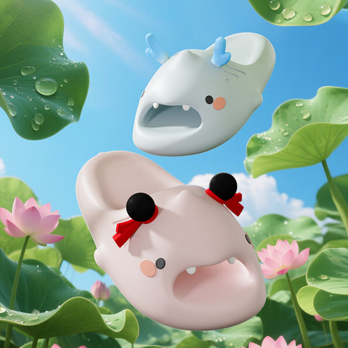 哪吒儿童拖鞋男童2025新款室内防滑洗澡男孩女孩夏季宝宝凉拖鞋 - 图0