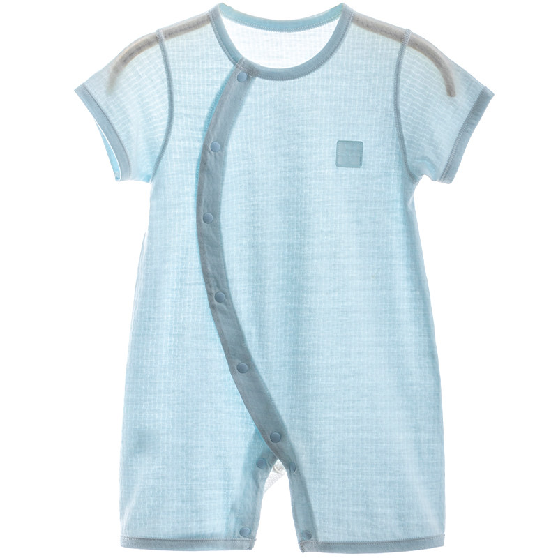 妙贝亲短袖薄款夏装纯棉空调服哈衣 妙贝亲连身衣/爬服/哈衣