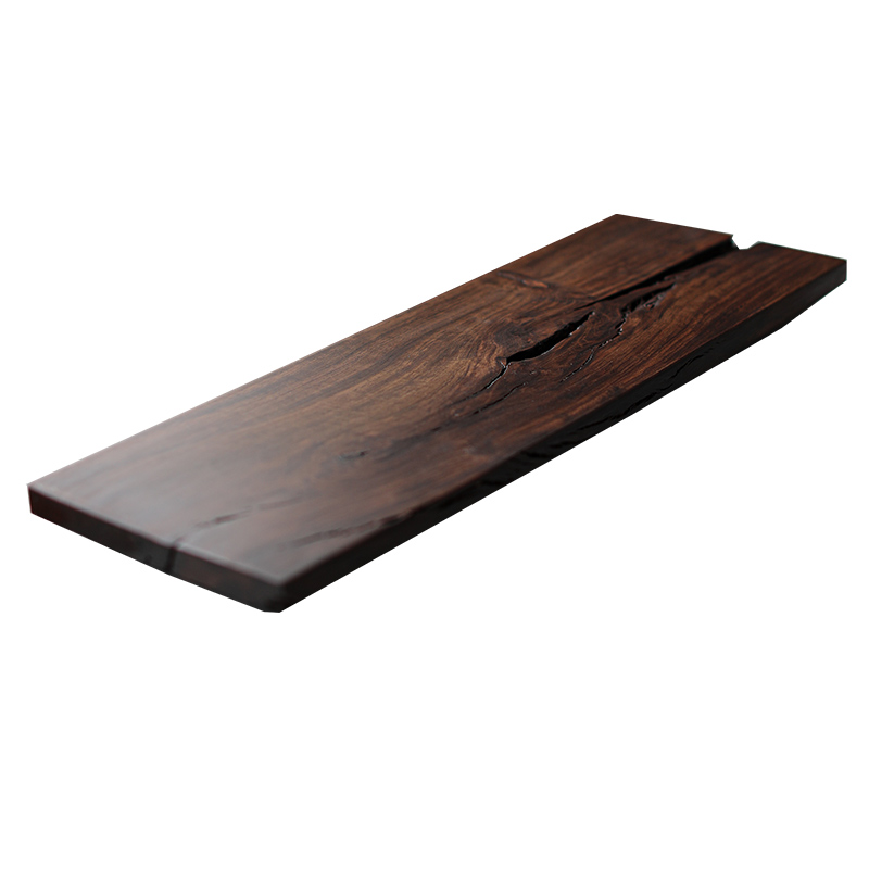 自然开裂干泡台 原木整块黑檀木茶盘家用实木小型茶台长方形 - 图3