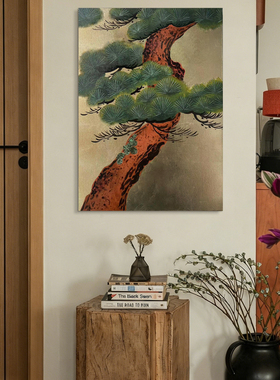 翠影长青纯手绘金箔中式装饰画