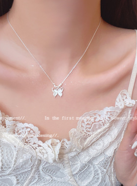 韩系精致简约蝴蝶锁骨链项链女