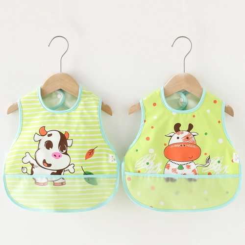 Детский водонепроницаемый летний нагрудник без рукавов, комплект для еды, с карманом, анти-грязь, сзади на завязках