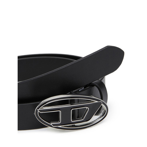 [经典]DIESEL女士OVAL D LOGO黑色皮带腰带X09716P1245 - 图2