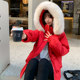 Korean style fashionable casual thickened mid-length down jacket for women 2024 new winter small man big fur collar coat