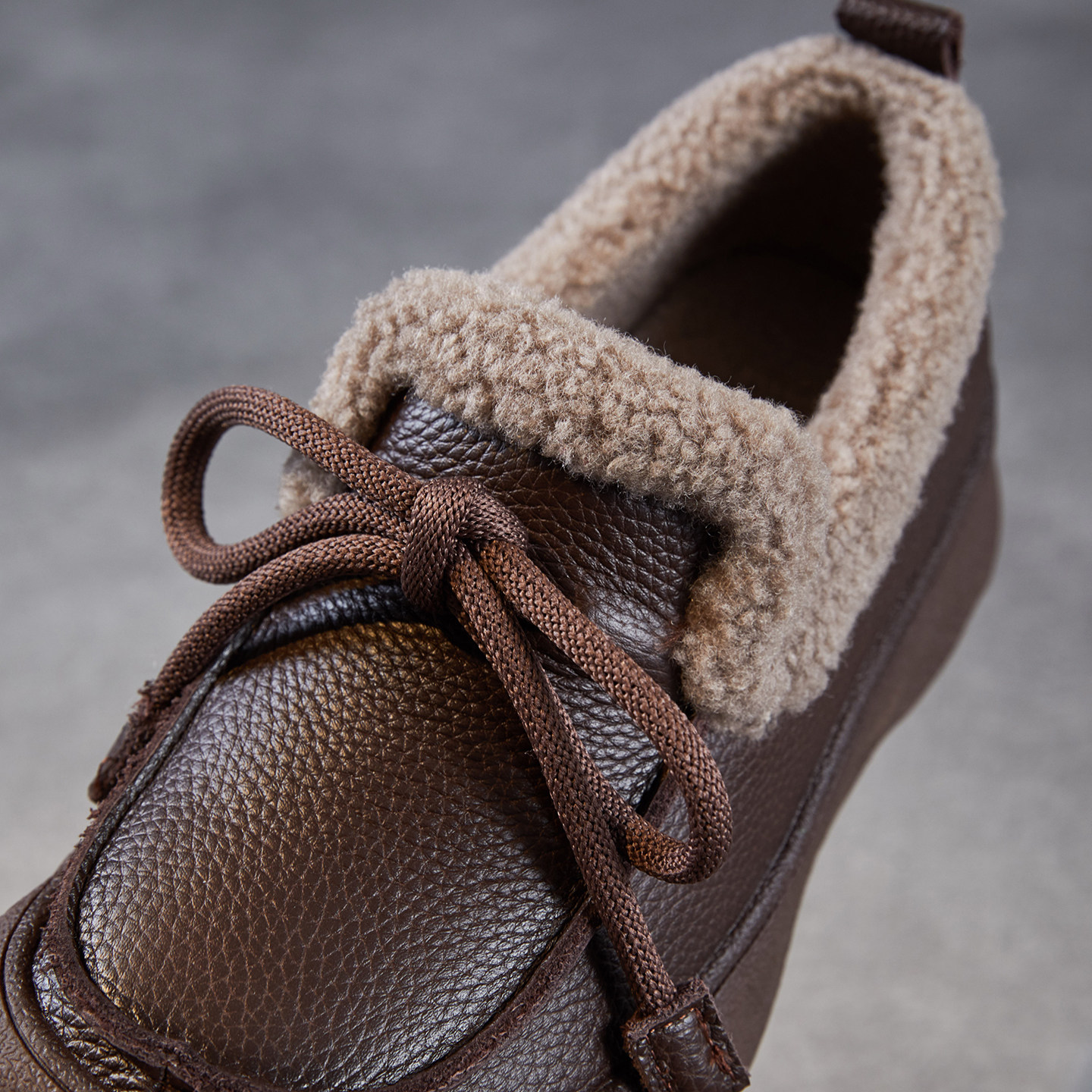 牛皮新款简约平底乐福鞋女款加绒真皮2025冬季休闲丑萌毛毛棉鞋子,淘宝优惠券,粉丝福利购,淘宝优惠卷