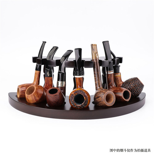 实木烟斗架7位黑胡桃木立式扇形斗座多功能收藏展示烟斗烟具配件 - 图2