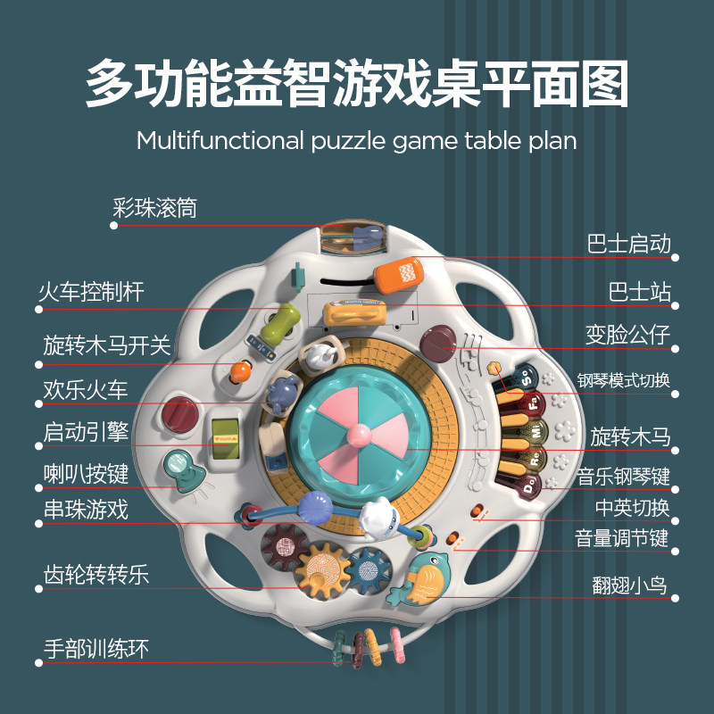 宝宝游戏桌早教益智多功能桌子积木 聚乐宝贝多功能玩具台/游戏桌