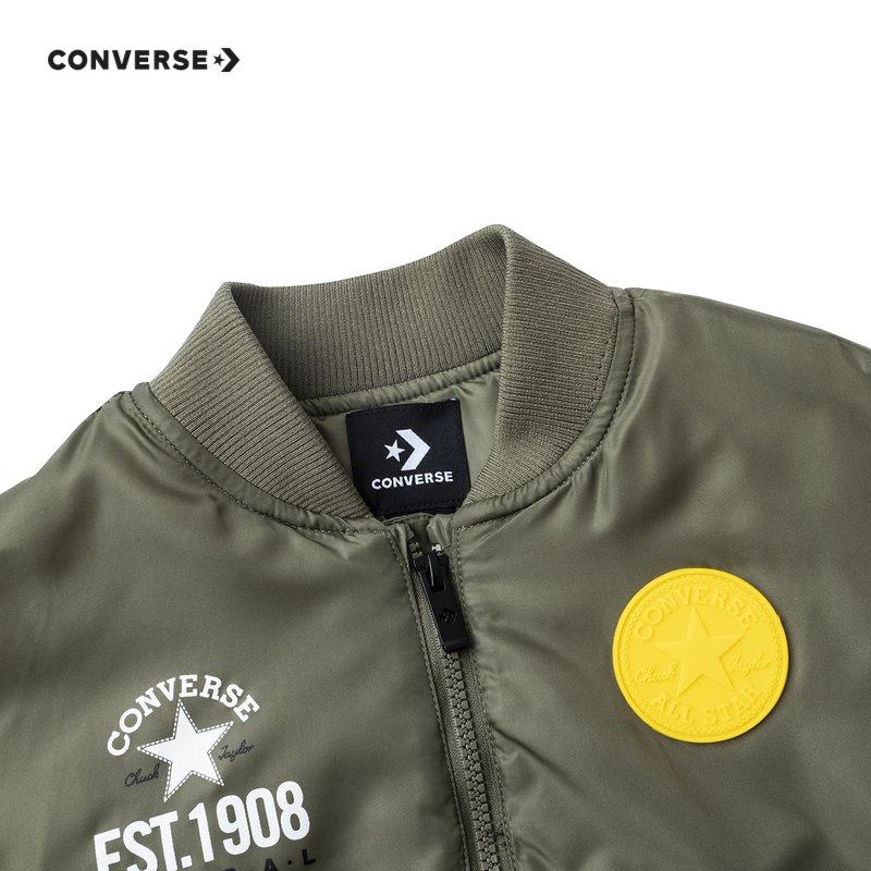 Converse匡威儿童装棉服2024春秋新款男童飞行夹克外套中大童外穿