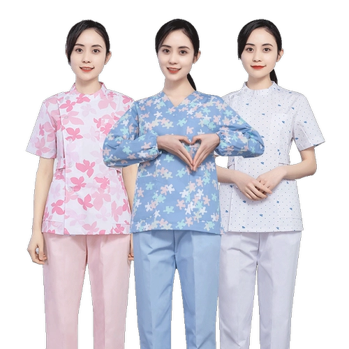 Комбинезон, демисезонная униформа медсестры, V-образный вырез, для салонов красоты, короткий рукав