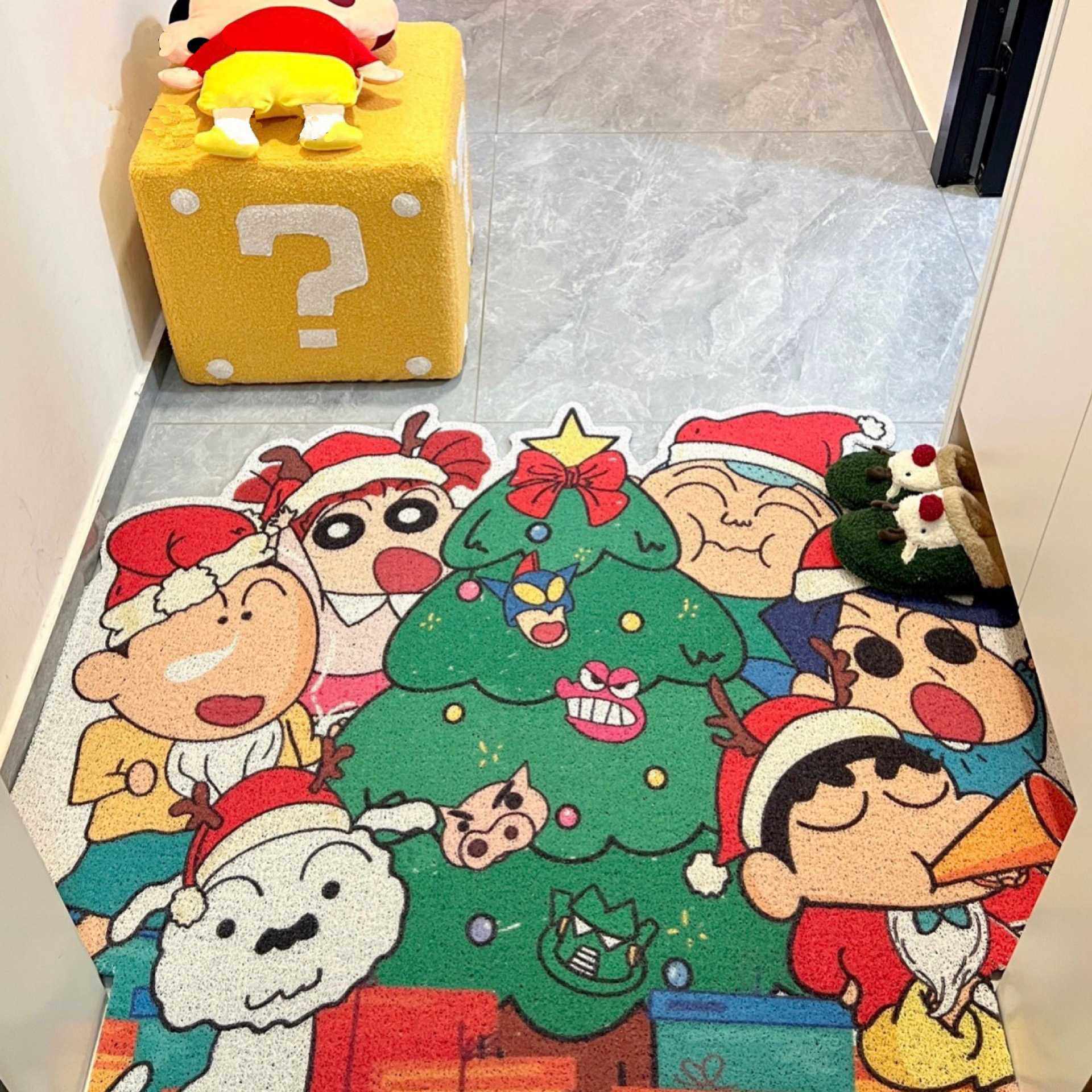卡通蜡笔小新入户门地垫进门丝圈脚垫玄关门口耐脏可裁剪PVC门垫,淘宝优惠券,粉丝福利购,淘宝优惠卷