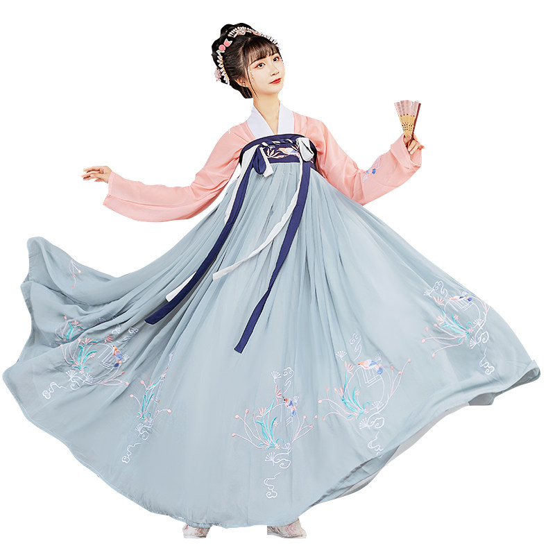 原创女中国风古装刺绣淡雅超仙汉服 红富兰汉服