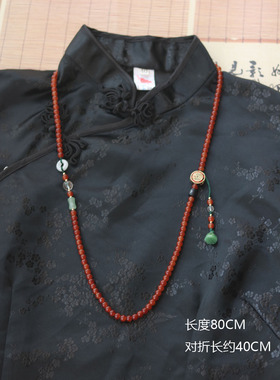 红依毛衣链红玛瑙长款项链女