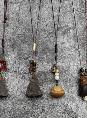 现货橡果森系植物干果毛衣链长款风配饰男女手工编织棉麻服饰项链