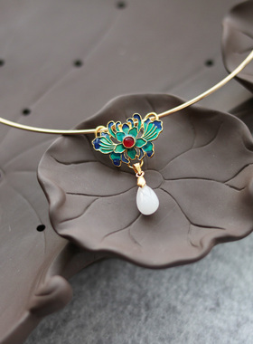 古风明制烧蓝配饰新娘璎珞项圈