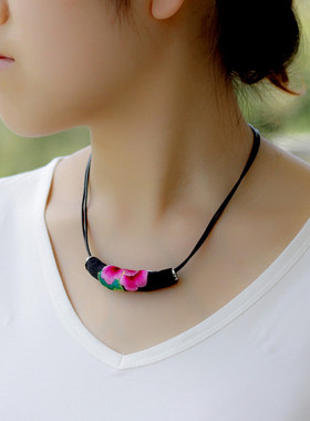 原创复古刺绣民族风短款流行首饰