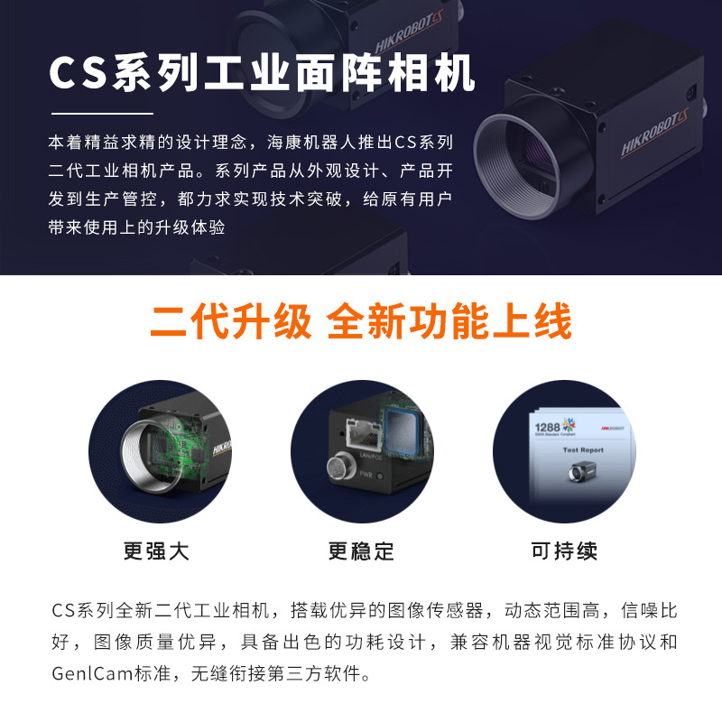 海康工业相机MV-CS200-10GM/GC 2000万像素 1