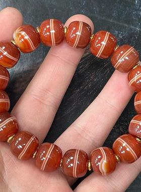 天然红玛瑙手链女款单圈玉石手串