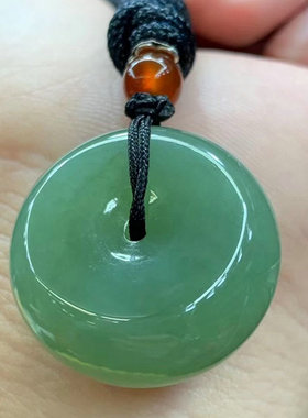 怀古风绿色平安扣天然东陵玉吊坠