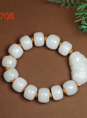 天然金丝玉貔貅路路通女款手链