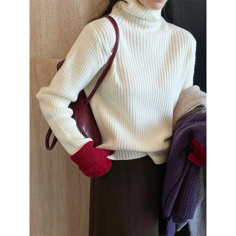 8色高龄套头毛衣女高级感软糯宽松内搭针织打底衫YL1313 强明女装 - 图1