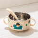 316 stainless steel children's bowl, double ear complementary food bowl, special bowl for eating, baby tableware set, anti-fall baby rice bowl
