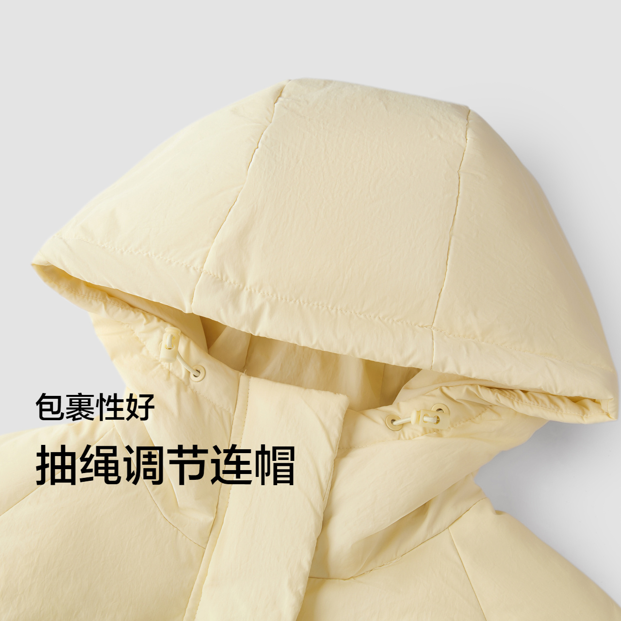 森马羽绒服女质感纯色简约保暖冬季2024新款oversize连帽外套休闲