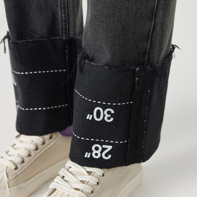 森马宽松直筒泫雅风阔腿裤牛仔裤 森马outlets店牛仔裤