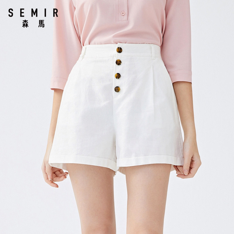 森马夏季新款清仓棉麻休闲复古裤子 森马outlets店休闲裤