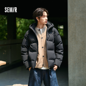 森马男款轻薄防泼水连帽羽绒服