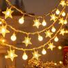 Star lights solar outdoor Christmas and New Year decorative lights