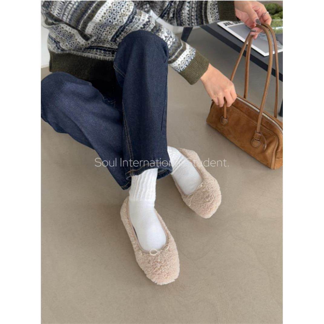 平底法式小香风毛毛鞋女鞋子外穿灰姑娘秋冬加绒晚风芭蕾舞鞋,淘宝优惠券,粉丝福利购,淘宝优惠卷