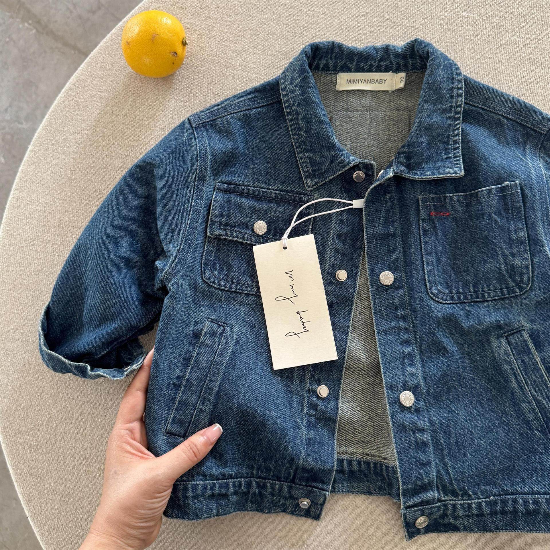 儿童牛仔衫2025秋男童日系贴标休闲外套宝宝小童春秋衫大童夹克潮,淘宝优惠券,粉丝福利购,淘宝优惠卷