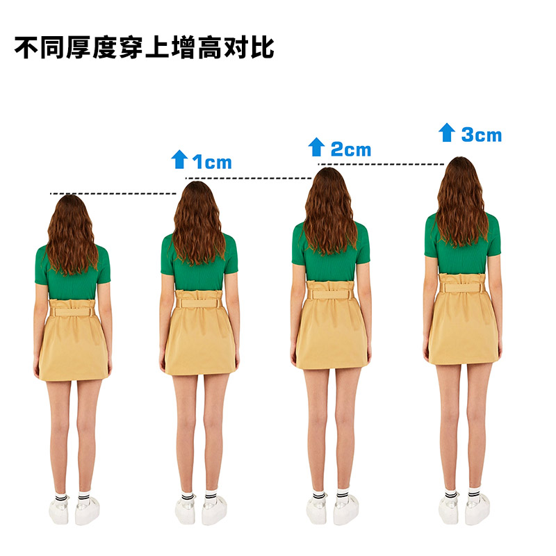 saudefoot硅胶增高鞋垫女男舒适软弹减震半垫隐形后跟自粘内增高-图3