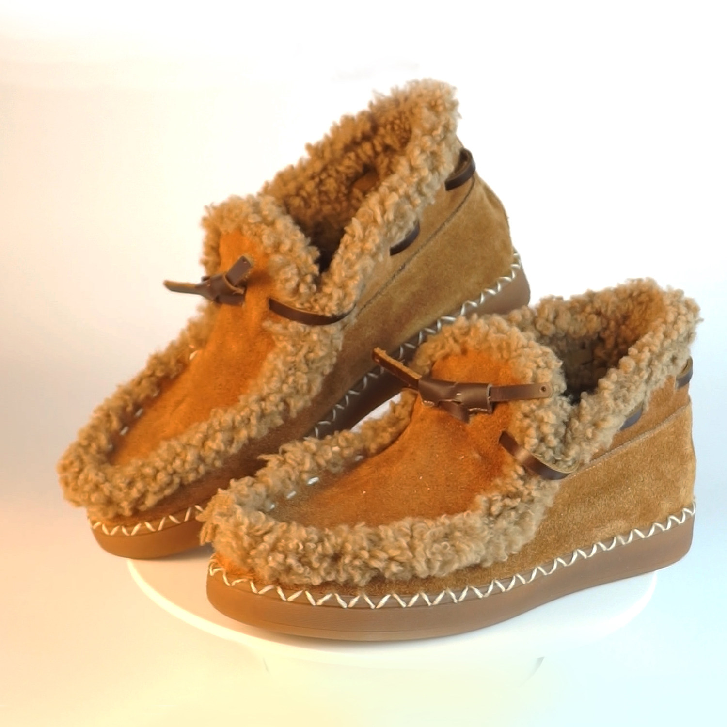 北欧郊野木屋别墅女款手工制作羊卷毛皮保暖翻口柔软毛毛拖鞋,淘宝优惠券,粉丝福利购,淘宝优惠卷