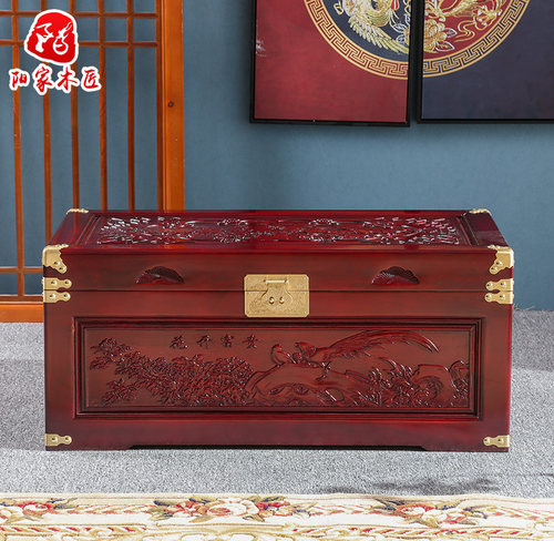 新款香樟木箱结婚箱衣箱全实木字画证件收纳箱平板婚嫁箱樟木箱子 - 图3