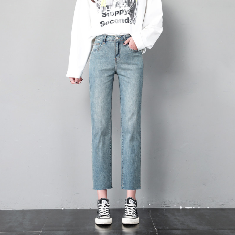大码直筒胖mm显瘦高腰阔腿裤牛仔裤 米雪帕牛仔裤
