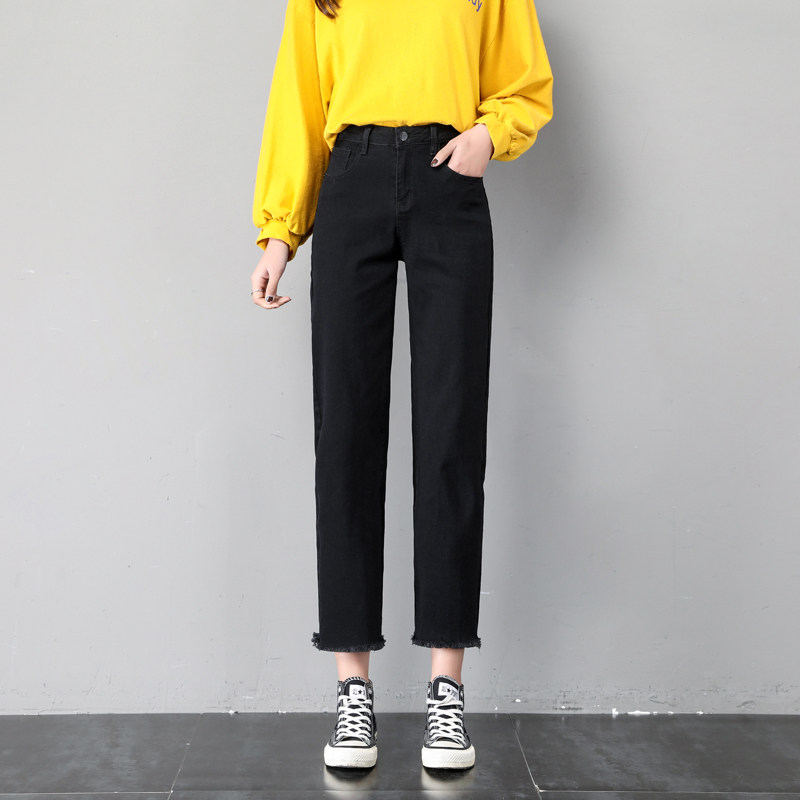 大码直筒胖mm显瘦高腰阔腿裤牛仔裤 米雪帕牛仔裤