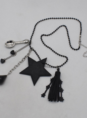 皮质圆珠女式勺子项链