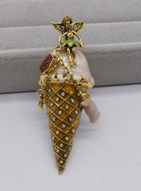 合金水晶女式冰淇淋项链