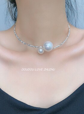 金属不规则女珍珠颈圈项链